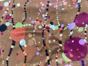 Retro Bubbles Silk Printed Chiffon