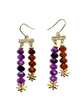 Amethyst With Orange Garnet Exquisite Earrings KE024