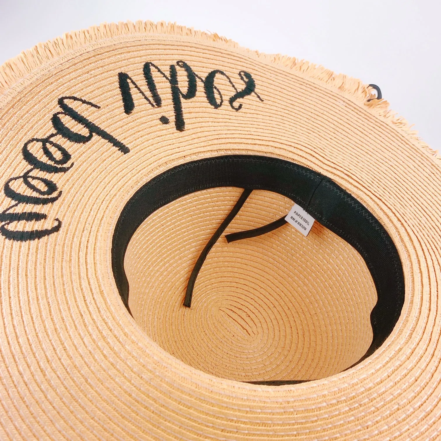 C.C Embroidered Sun Hat - Good Vibe Straw Hat