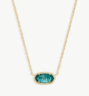 Elisa Gold Pendant Necklace in London Blue Glass