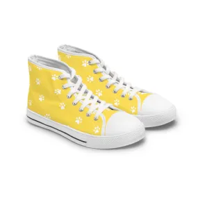 Yellow Dog Paws Women's High Top Sneakers